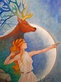 Artemis Diana Göttin des Mondes Original Painting Print - Etsy.de