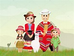 Imágenes: peruanas animadas | Lamas y familia peruana — Foto de stock ...