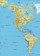 Mapa físico de América - Mapa de América