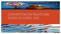 Montevideo Convention on Rights and Duties of States - YouTube