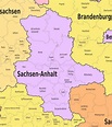 Karte Von Sachsen Anhalt Und Thüringen