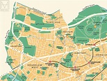 Hounslow (London borough) retro map giclee print – Mike Hall Maps ...