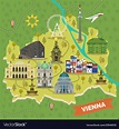 Travel map vienna austria with landmarks Vector Image