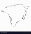 Greenland - solid black outline border map Vector Image