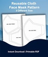 Face Mask Sewing Pattern Printable Fabric Face Mask Face | Etsy | Face ...