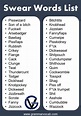English Swear Words List That You Should Never Use - GrammarVocab