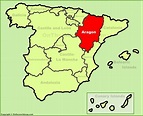 Aragon location on the Spain map - Ontheworldmap.com