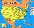 Carte USA - Géographie des états - Arts et Voyages