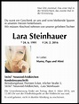Traueranzeigen von Lara Steinhauer | rz-trauer.de
