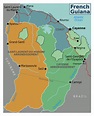 Detallado mapa de regiones de Guayana Francesa | Guayana Francesa ...