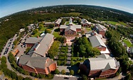 Aerial photograph of Bentley University located in Waltham MA