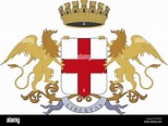 Escudo de armas de la ciudad italiana de Génova - Italia Fotografía de ...