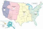 United States Map With Time Zones Printable