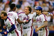 New York Mets Gary Carter victorious after game winning hit with ...