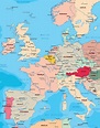 Mapa da Europa: dados territoriais e informações geográficas - Paises