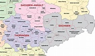 Mapa da Saxônia - Alemanha Online
