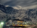 Caucasian Mountains in Georgia Night Lanscape with Stars and Mikly Way ...