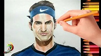 Realistic Drawing Roger Federer | Drawing Roger Federer - YouTube