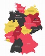 Mapa de Alemania con regiones y ciudades | Mapas de Alemania para ...