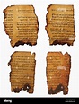 5879. Dead Sea Scrolls, Qumran, cave 11. Fragments (leather) of the ...