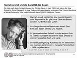 Hannah Arendt Banalitat Des Bosen Zitate | Leben Zitate