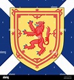 Escocia el escudo y la bandera, símbolos oficiales de la nación Imagen ...