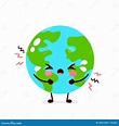 Cute Sad Cry Earth Planet Character Stock Vector - Illustration of drip ...