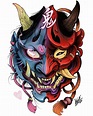 Pin by Lilit Goblin on Tattoo | Oni mask tattoo, Japanese warrior ...