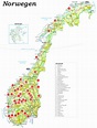 Norwegen Sehenswürdigkeiten Karte