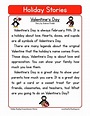 Holiday Stories Valentine's Day Reading Skills, Reading Writing, English Lessons, Learn English ...