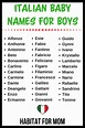 Italian Baby Names for Boys. Baby names for boys in 2020 | Italian baby ...