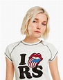 T-shirt The Rolling Stones manga curta nervuras estampado - Mulher ...