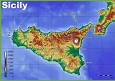 Sicily physical map - Ontheworldmap.com