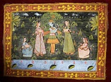 1960s Original Traditional Tempera Painting on Canvas India Garden ...