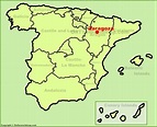 Zaragoza en el mapa de España
