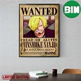 Vinsmoke Sanji Dead Or Alive Wano Arc Wanted Poster Canvas - Binteez