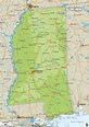 Physical Map of Mississippi State, USA - Ezilon Maps