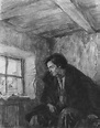 Raskolnikov in his room, Illustration (1935) by Dementy Shmarinov for ...