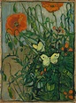 Butterflies and Poppies. Painting by Vincent van Gogh -1853-1890- - Pixels