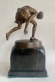 Proantic: Otto Lessing Bronze Sculpture Woman Playing Ball