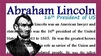 Biography of Abraham Lincoln in English | essay / speech on Abraham ...