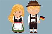 Dibujo de la vestimenta típica de Alemania