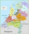 Países bajos mapa político - mapa Político de los países Bajos (Europa Occidental - Europa)
