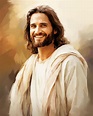 Una pintura de jesús sonriendo | Foto Premium