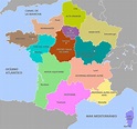Mapa de Francia con regiones y departamentos | Mapas de Francia para descargar e imprimir