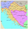 Detailed administrative map of Croatia with roads and major cities ...