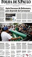 Capa Folha de S.Paulo Edição Sábado,16 de Janeiro de 2021