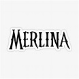 Pegatina «MERLINA ADDAMS título serie » de buenojulian | Redbubble