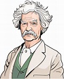 Retrato De Caricatura De Mark Twain, Vector Fotografía editorial ...