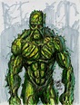Swamp Thing DC Comics horror Marker drawing 8.5x11 on paper, in Frank ...